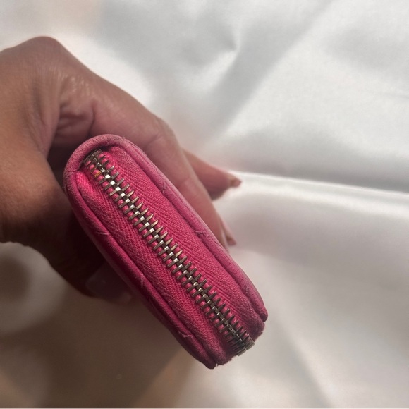 ♥️ Chanel Authentic Pink Leather Card Holder Wallet ❤️ - Picture 7 of 15
